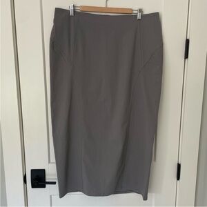 H&M Midi Stretch Panel Pencil Skirt in Gray by Divided